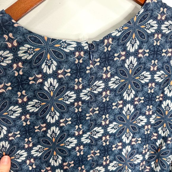 Anthropologie LAIA Norma Wide Leg Tie Waist Jumpsuit in Blue Floral Motif Print - Picture 14 of 17